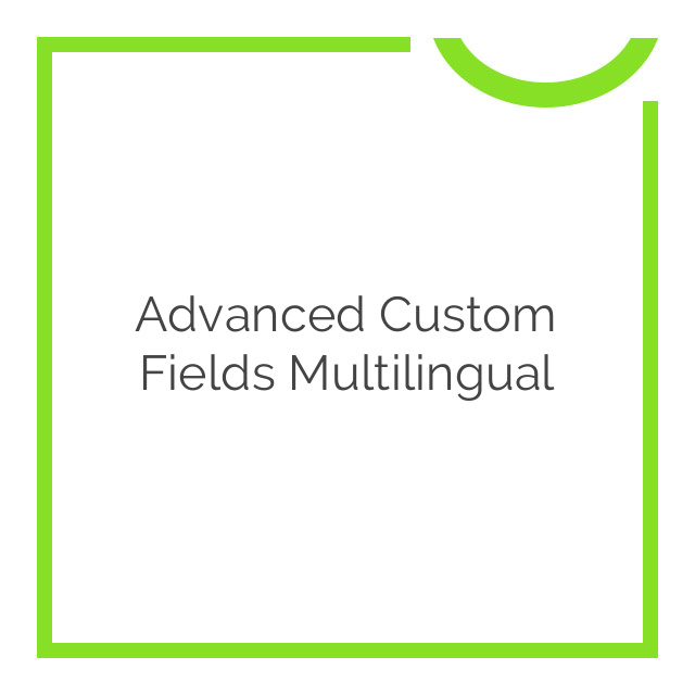 Advanced Custom Fields Multilingual