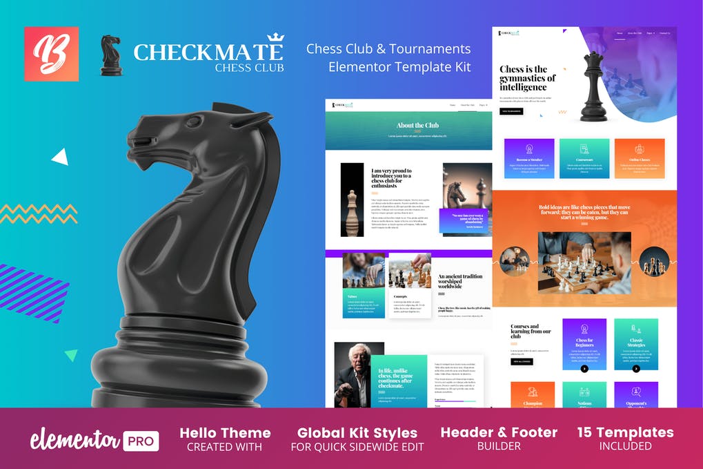 CheckMate - Chess Club & Tournaments Elementor Template Kit