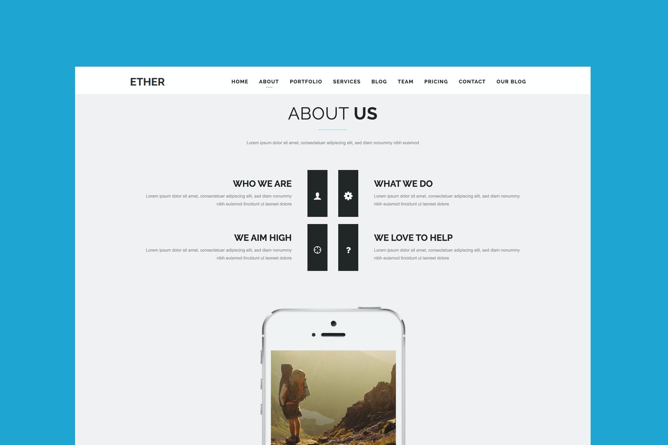 Ether - One Page Joomla Template