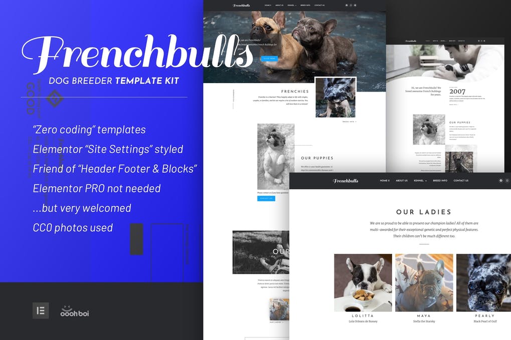 Frenchbulls - Dog Breeder Elementor Template Kit