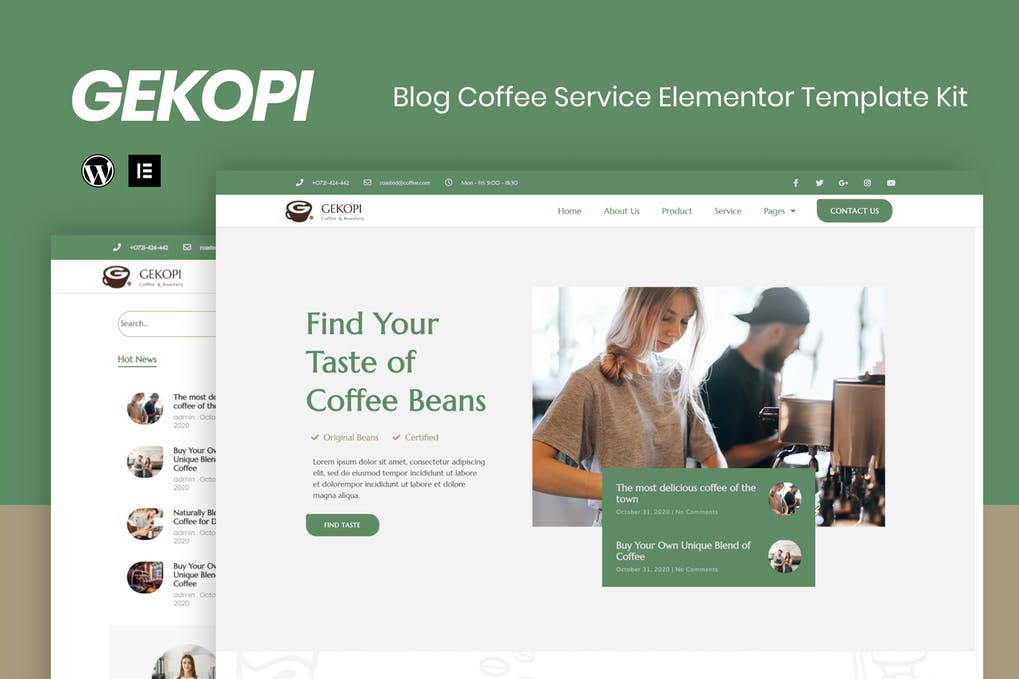 Gekopi - Coffee Shop Blog Elementor Template Kit