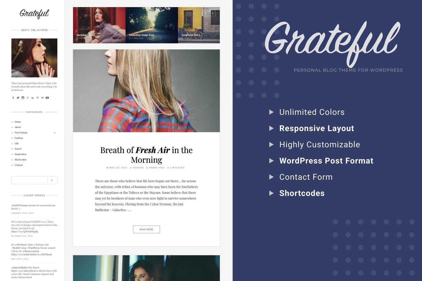 Grateful - Personal Blog WordPress Theme