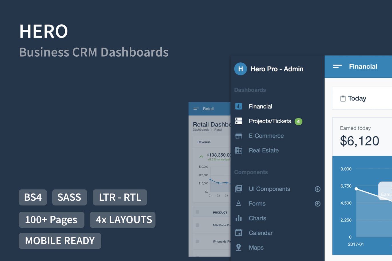 Hero PRO - Business Admin Dashboards