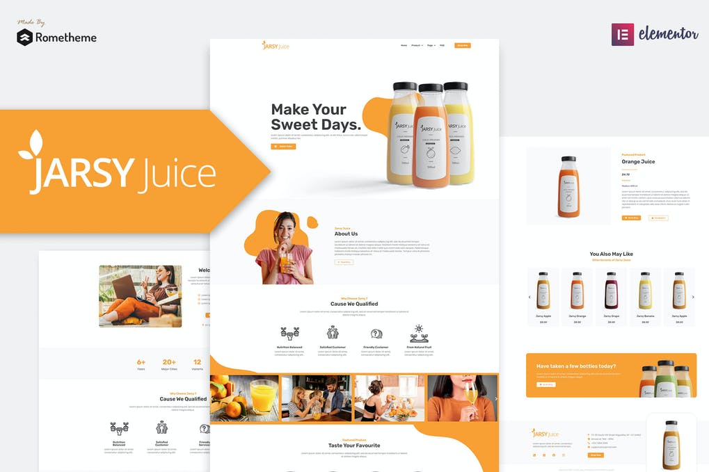 Jarsy Juice - Drink Brand Elementor Template Kit