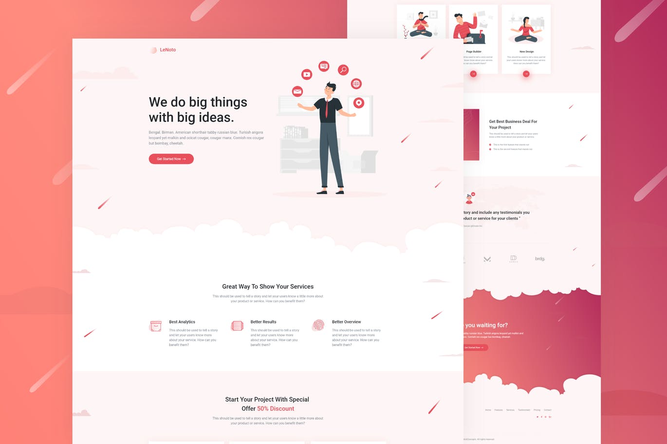 LeNoto - Isometric Business Unbounce Landing Page