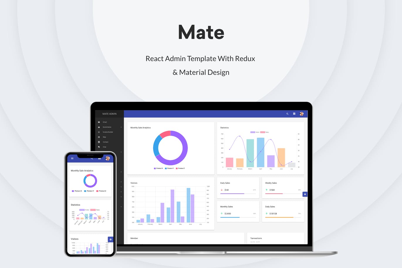 Mate - React Admin Template With Redux & Material