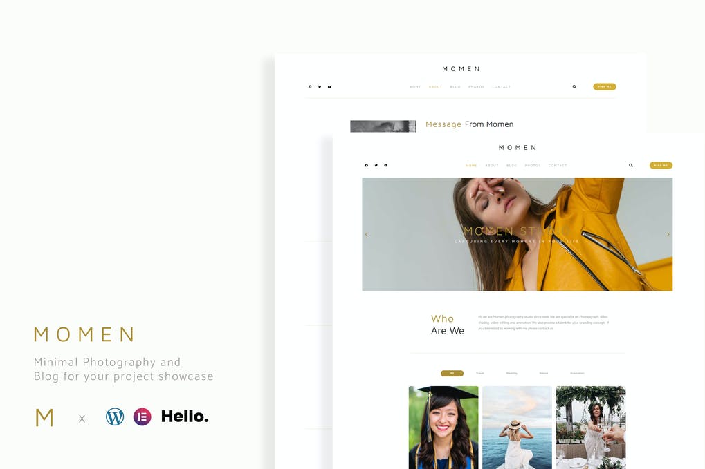 Momen - Photography & Blog Elementor Template Kit