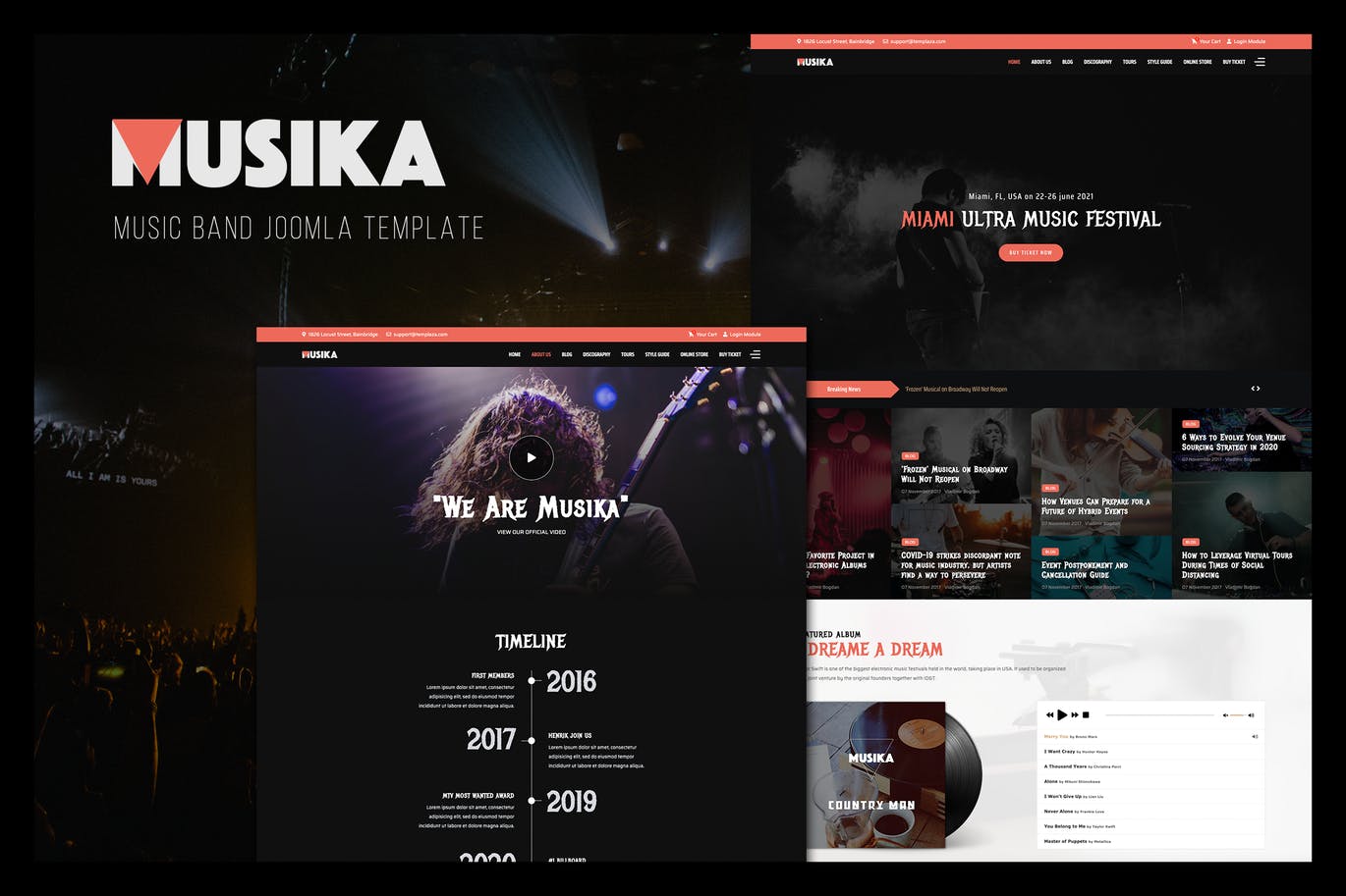 Musika - Music Festival & Band Joomla Template