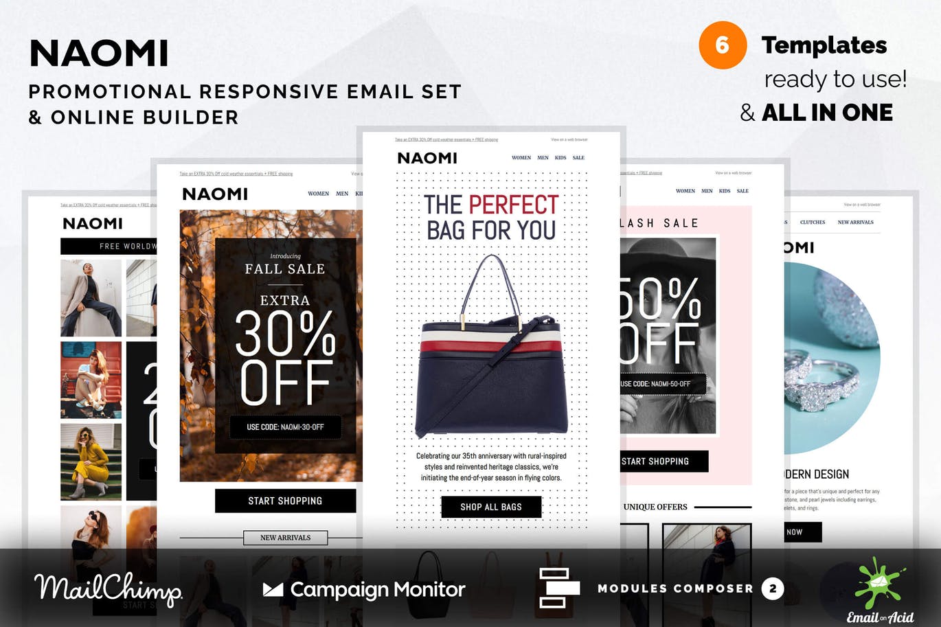 Naomi - Promotional Email Templates Set