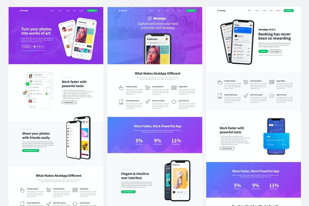 NextApp - App Landing Page Template Kit