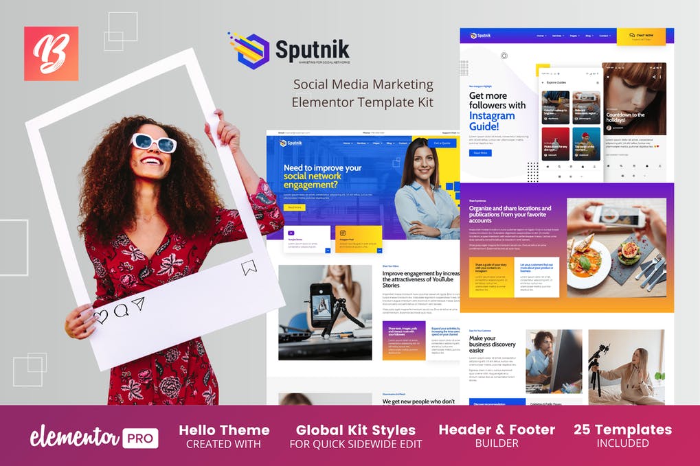 Sputnik - Social Media Marketing Elementor Template Kit