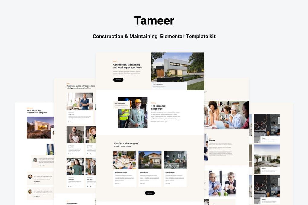 Tammer - Construction & Maintenance Elementor Template kit